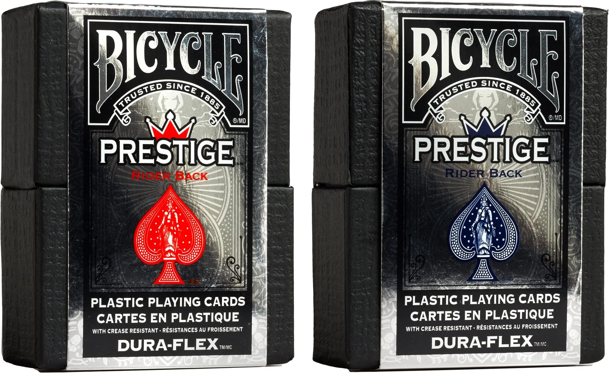 Bicycle Prestige Waterproof Plastic Playing Cards, Red and Blue 2 Pack Red Blue 2 Pk