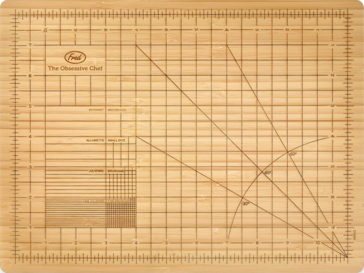 Genuine Fred The Obsessive Chef Bamboo Cutting Board 9-inch by 12-inch