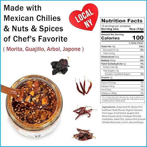 Miniatura 2 de SAUCE UP - Aceite de chile artesanal de salsa ahumada macha, 6 onzas. Auténtica y ahumada sabor a chipotle mexicano con nueces y semillas, apta para