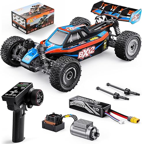 Miniatura 8 de 1/12 Coches RC Sin Escobillas para Adultos, Coche de Control Remoto para Carreras de Alta Velocidad Max 50 MPH 4X4 RC Buggy con Batería 3S 2200 mAh,