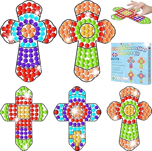 Manualidades religiosas de escuela dominical para niños, gemas de sol con cruz de Jesús, pintura de diamantes para manualidades, escuela bíblica, Manualidades religiosas de escuela dominical para niños, gemas de sol con cruz de Jesús, pintura de diamantes para manualidades, escuela bíblica,