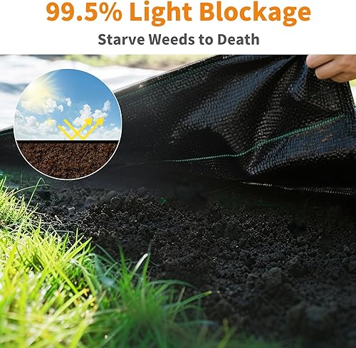 Miniatura 4 de AMAGABELI GARDEN & HOME 5.8oz 5x300ft barrera de malas hierbas tela resistente cubierta de tierra tela geotextil tela duradera cubierta de entrada