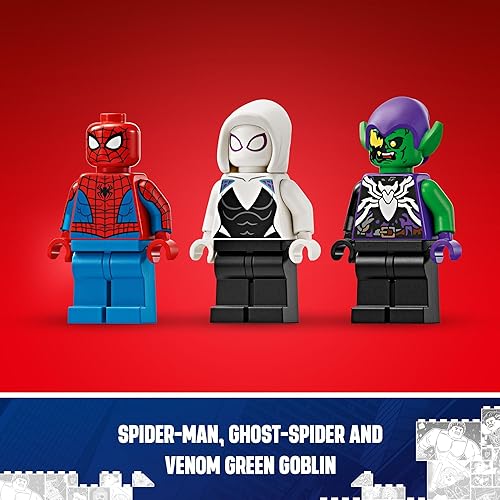 Miniatura 6 de LEGO Marvel Spider-Man Race Car y Venom Green Goblin, juguete de construcción de Marvel para niños con minifigura de araña fantasma y juguete de