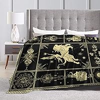 Vista 19 de Aries Blanket 12 Horoscope Astrology Bed Blankets Soft Cozy Personalized Flannel Throw Blankets 50"X40