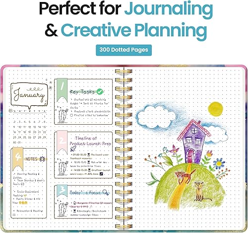 Miniatura 24 de Taja - Cuaderno de espiral forrado para trabajo, 300 páginas gruesas B5 (7.1 x 10 pulgadas), con rayas universitarias para escritura, tomar notas