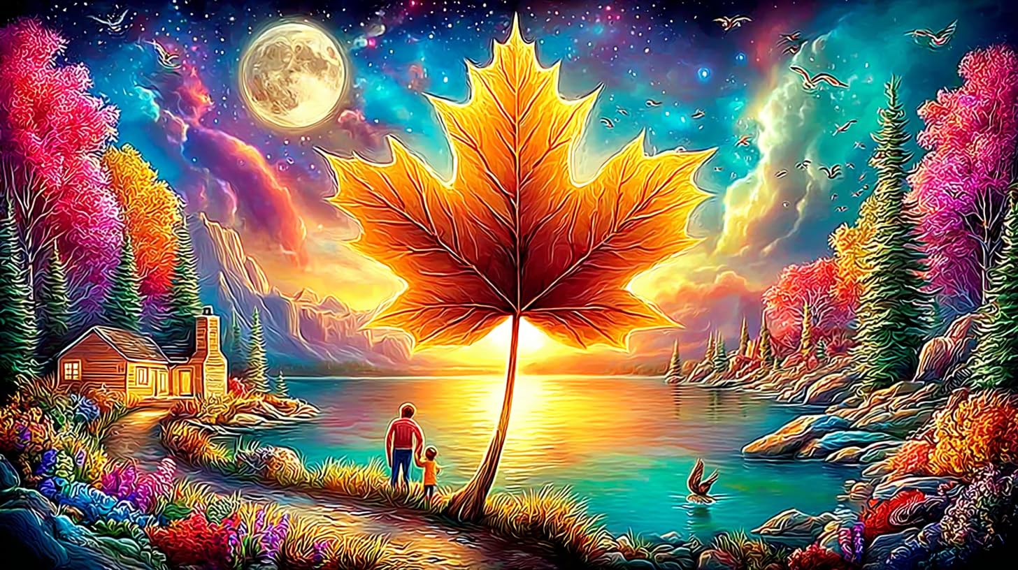 Puzzle de 1000 piezas Maple-Leaf-Mundo ideal para decorar cuartos de adolescentes 8