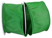 Ribbon Bazaar Wired Polyester Dupioni - Emerald 2-1/2