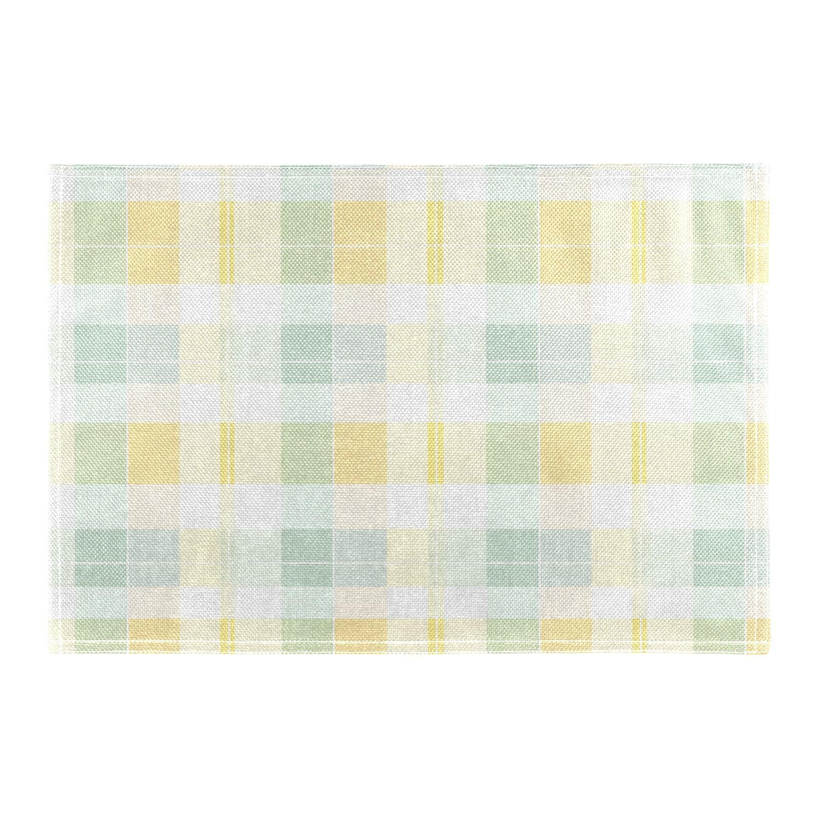 Set de table lot de 6 antidérapant lavable extérieur carreaux vert sauge