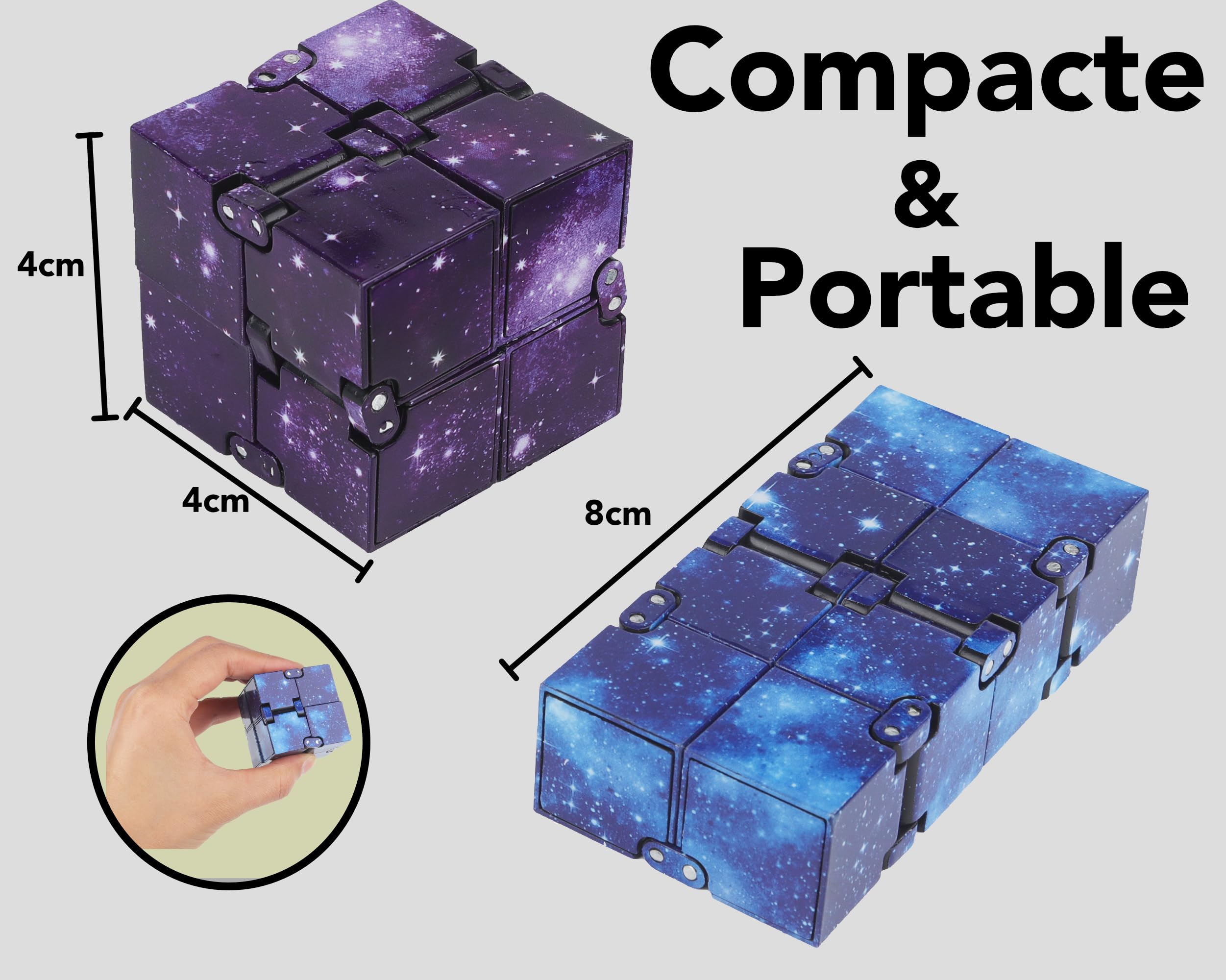 Lot de 2 Cubes sensoriels TDAH pour Enfants, Jouets Anti-Stress avec eBook éducatif