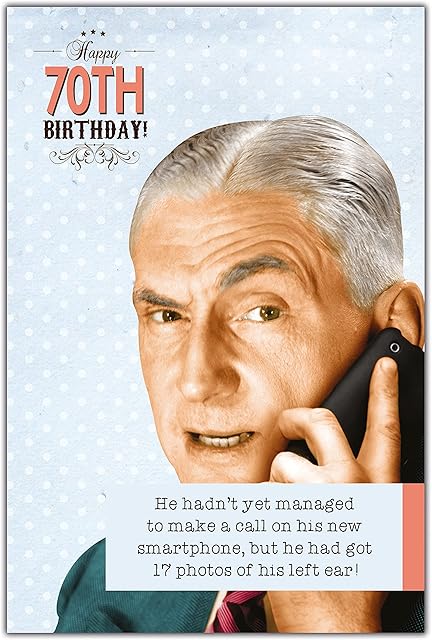 70th Birthday Card for Him, Funny 70th Birthday Card Men, Happy 70th Birthday Card For Him, Left Ear, 70th Birthday, Greetings Card, 70th Birthday Cards For Him
