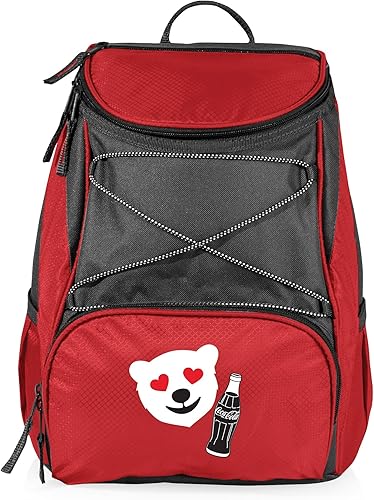 Vista 6 de ONIVA – a Picnic Time Brand Coca-Cola PTX mochila enfriadora, mochila térmica suave, bolsa de almuerzo aislada Coca-Cola Coca-Cola - Rojo