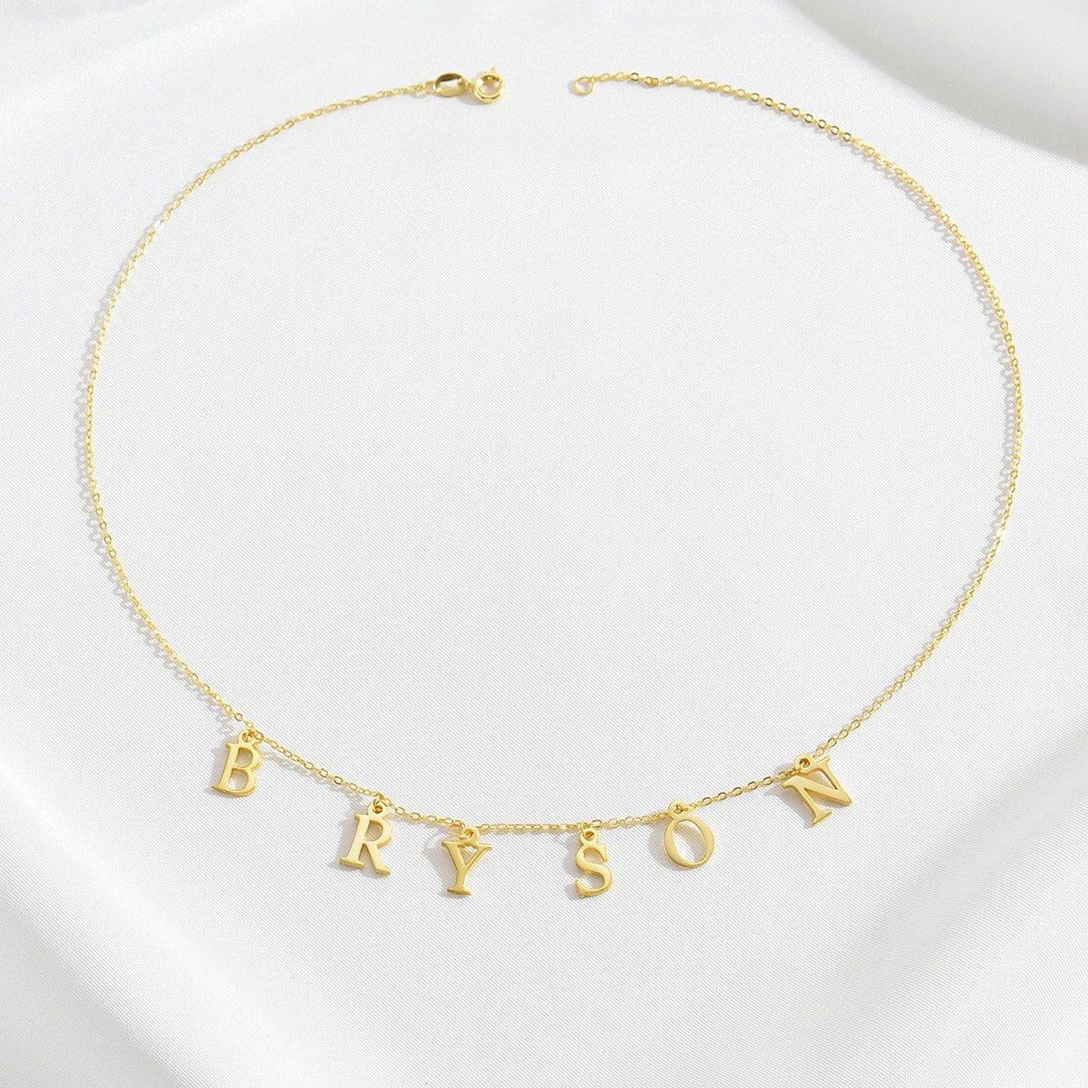 Collana personalizzata con iniziale o nome, girocollo con lettera fatto a mano