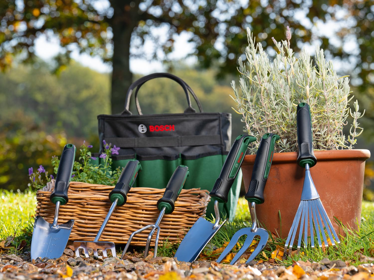 Bosch Torba na ręczne narzędzia ogrodowe (wytrzymały produkt umożliwiający bezpieczne i uporządkowane przechowywanie)