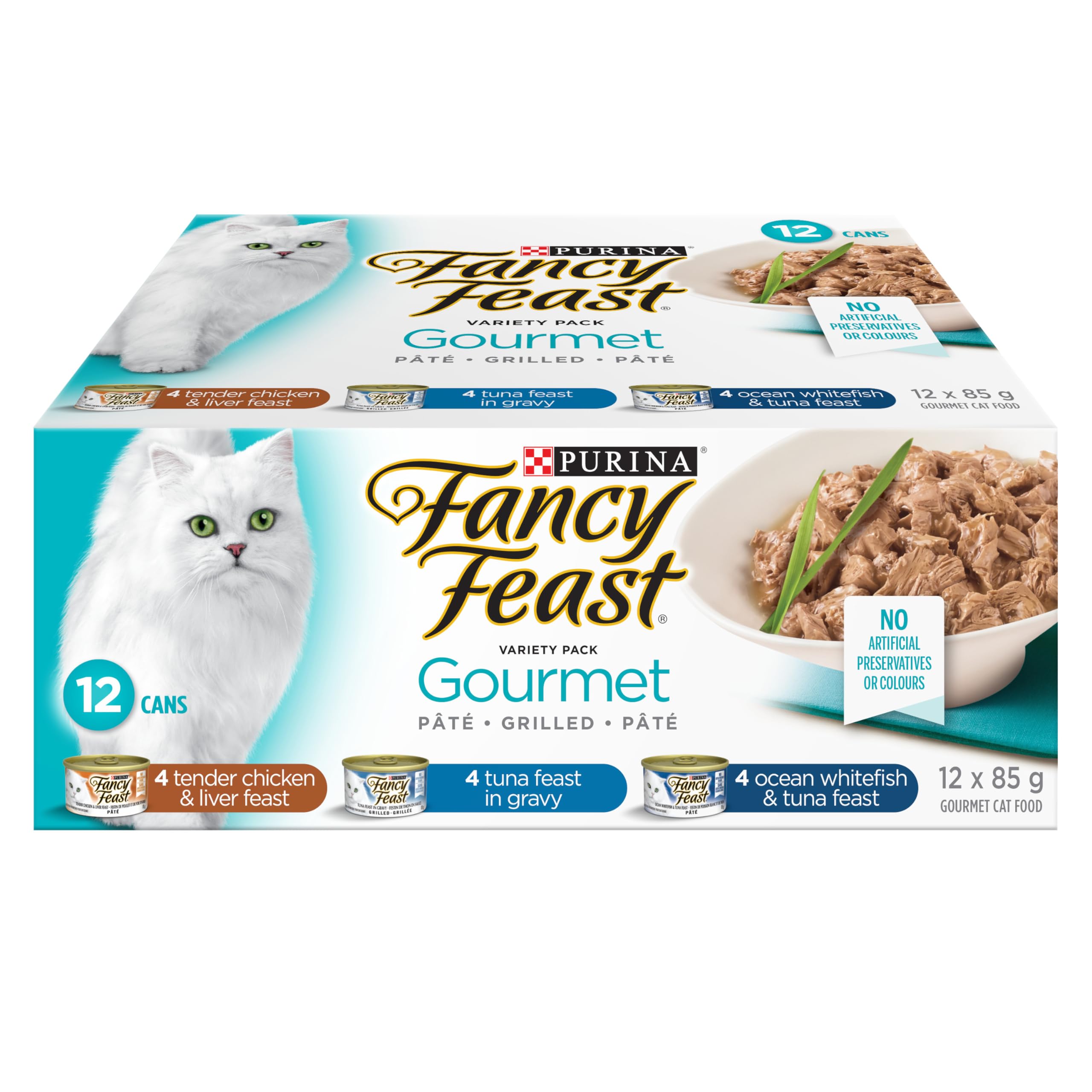 Fancy Feast Wet Cat Food, Gourmet Variety Pack 3 Flavours - 85 g Can (12 Pack) image 7