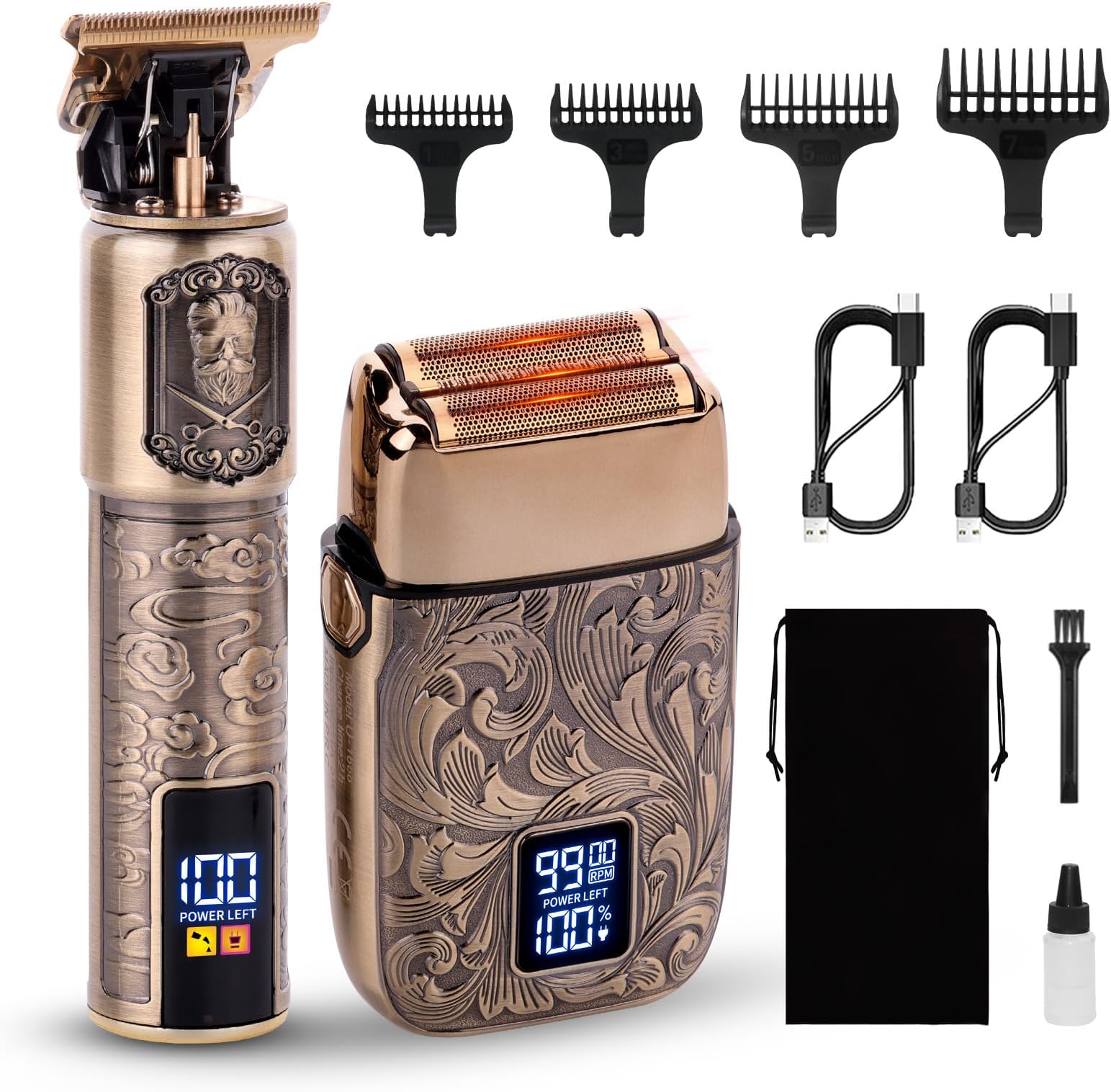 Foil Shavers Electric Razor for Men, Beard Trimmer Grooming Shaving Kit, Hair Trimmer, Cordless Head Shavers for Bald Men Barber Clippers, Birthday Gifts for Him