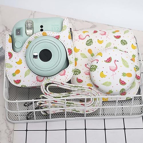 Miniatura 5 de Frankmate Funda protectora compatible con mini cámara de película instantánea 12, 11, 9, 8, con bolsillo para accesorios y correa ajustable