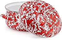 Vista 2 de Golden Rabbit Horno holandés esmaltado, 4 cuartos de galón, remolino rojo