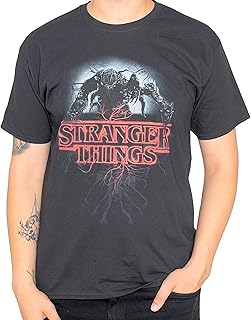 Stranger ThingsLogo Demo Glow Bisiklet Yaka Tişört Erkek 