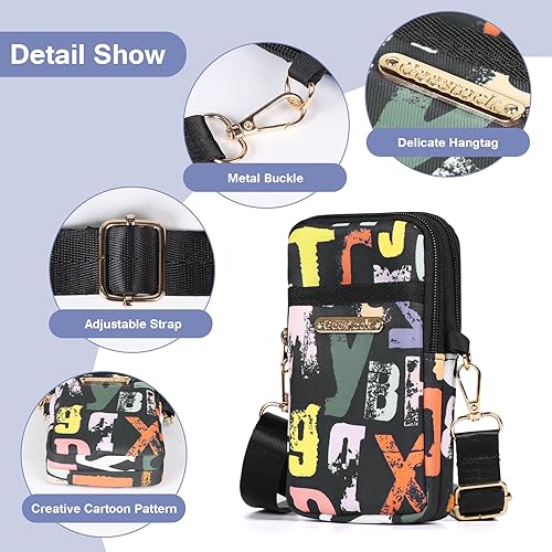 Miniatura 5 de Geestock Bolso cruzado pequeño para teléfono celular con bandas para los brazos, soporte para llaves de teléfono para correr, caminar, senderismo y
