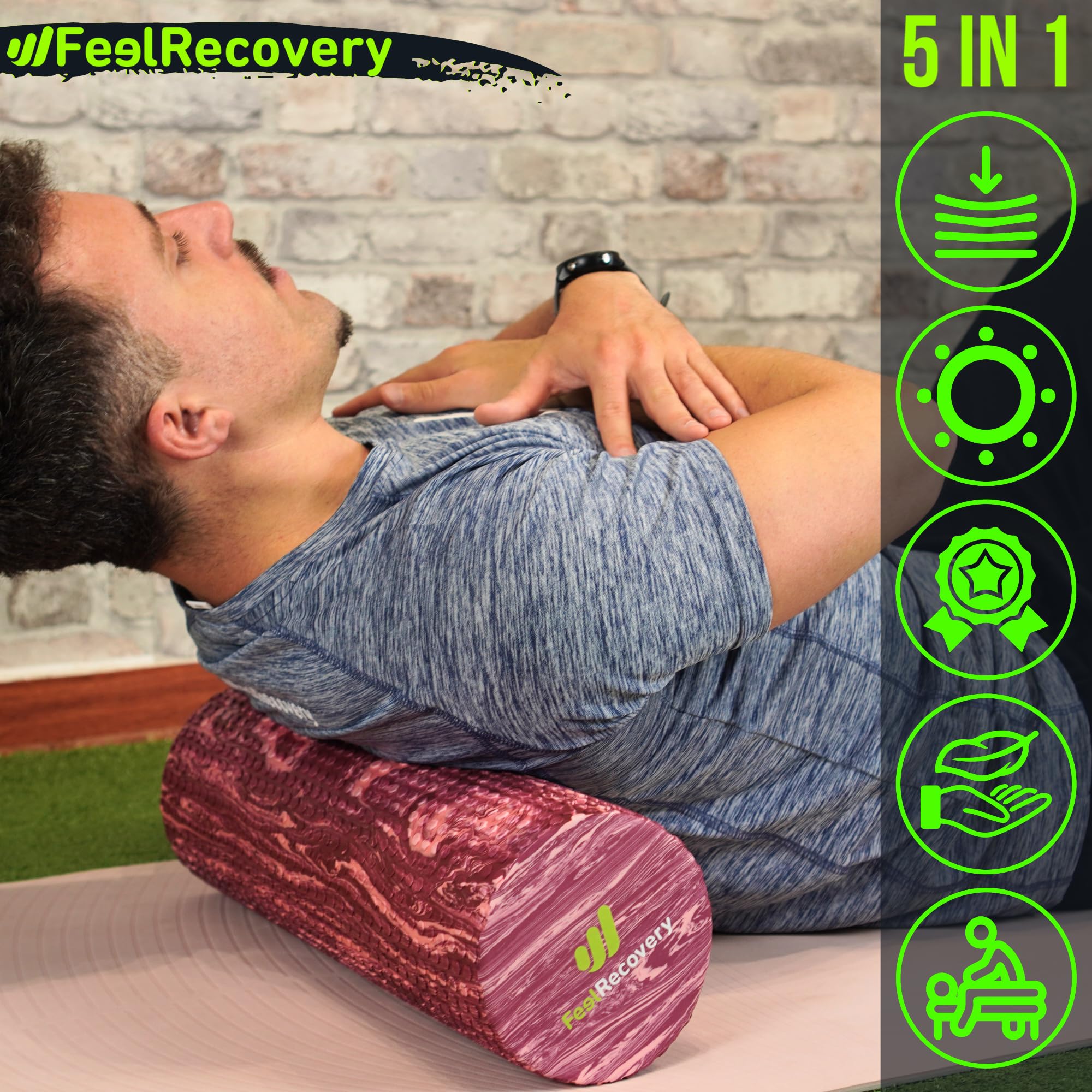 Rullo Massaggio Muscolare (45x15 cm) - Foam Roller Morbido per Schiena, Gambe, Fascia Lombare & Trigger Point - Cilindro Massaggiante Sportivo per Palestra, Yoga & Pilates
