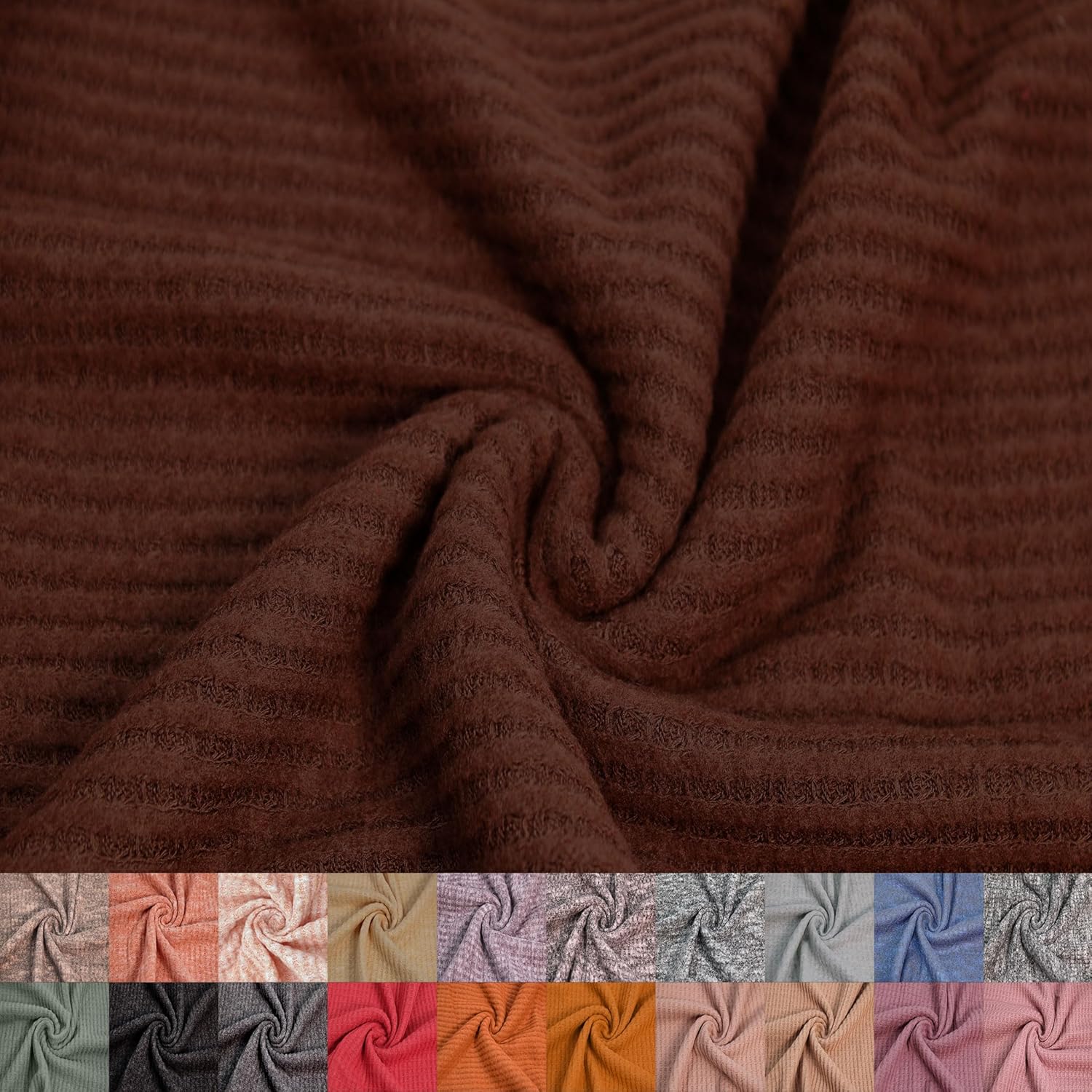 60" Wide Poly Rayon Spandex - Waffle Brushed Knit Fabric by The Yard - 4-Way Stretch, 200GSM, Medium Weight for Apparel, Draperies,Hoodies, Decorations & DIY