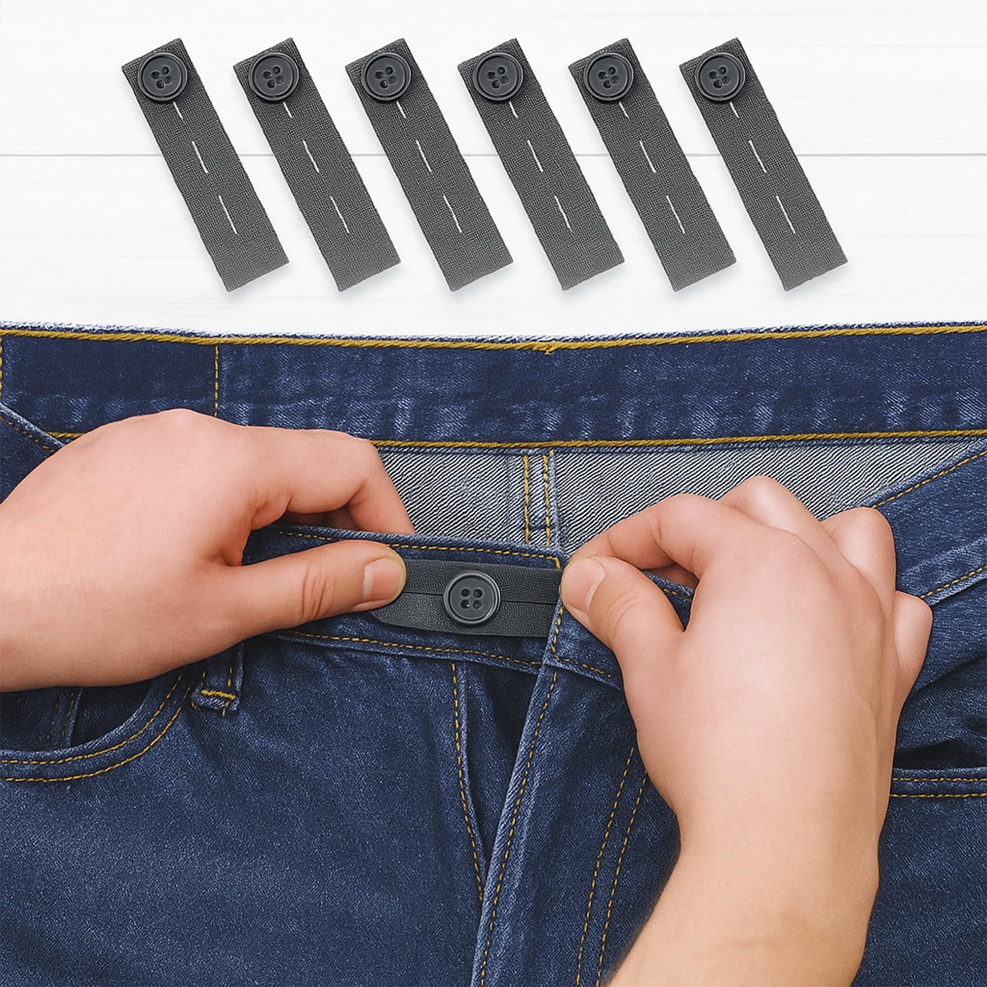 Amazon.com: Mandala Crafts Dark Gray Elastic Pants Button