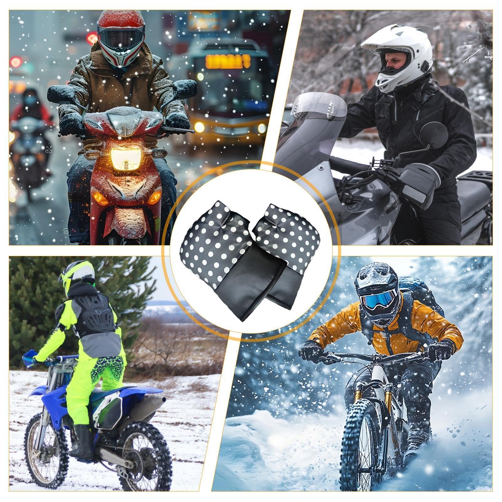 Rękawice na kierownicę do rowerów - Pokrowiec na odzież rowerową Rękawice na kierownicę do motocykla | Ciepłe rękawiczki rowerowe Uchwyt, wyściełane pokrowce na kierownicę do skuterów elektrycznych