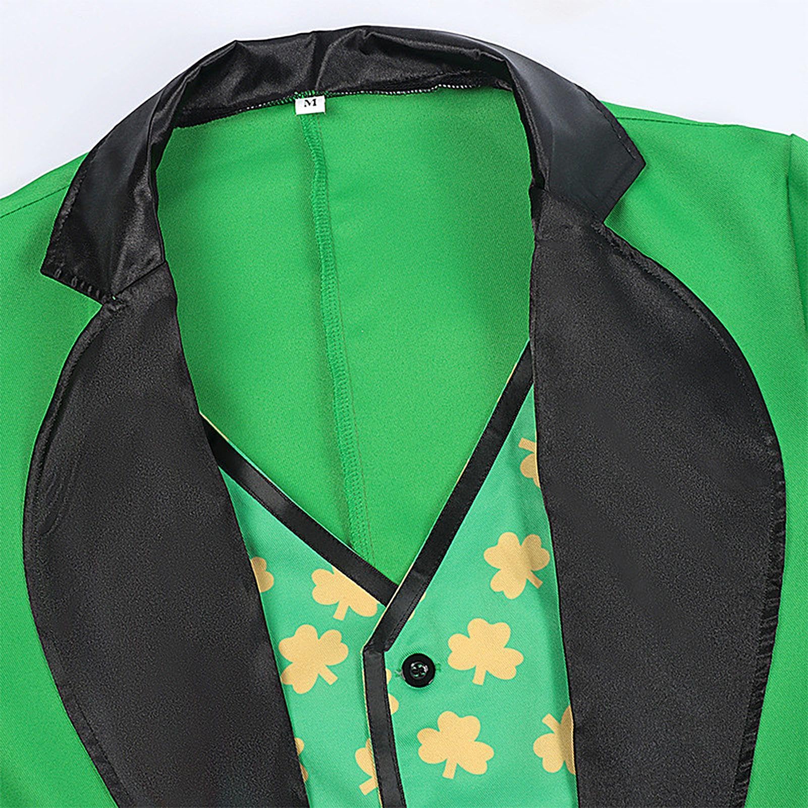 St. Patricks Day kostium kostiumowy, kostium Świętego Patryka dla mężczyzn – męski irlandzki zielony kostium kostiumowy, przebranie cosplay z mieszanej tkaniny poliestrowej na pokazy sceniczne