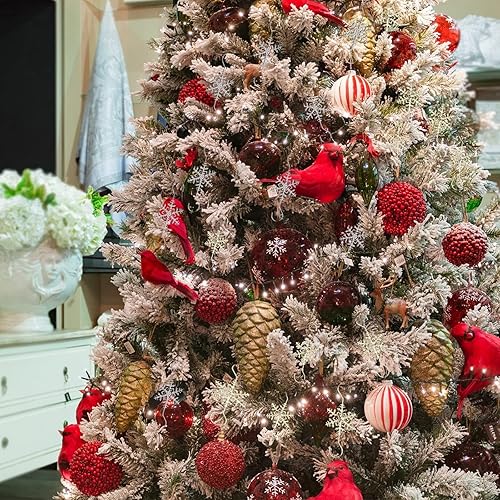 Miniatura 4 de Furimuk Ganchos de adornos navideños para colgar decoraciones de Navidad, copos de nieve dorados plateados, ganchos colgantes antideslizantes para