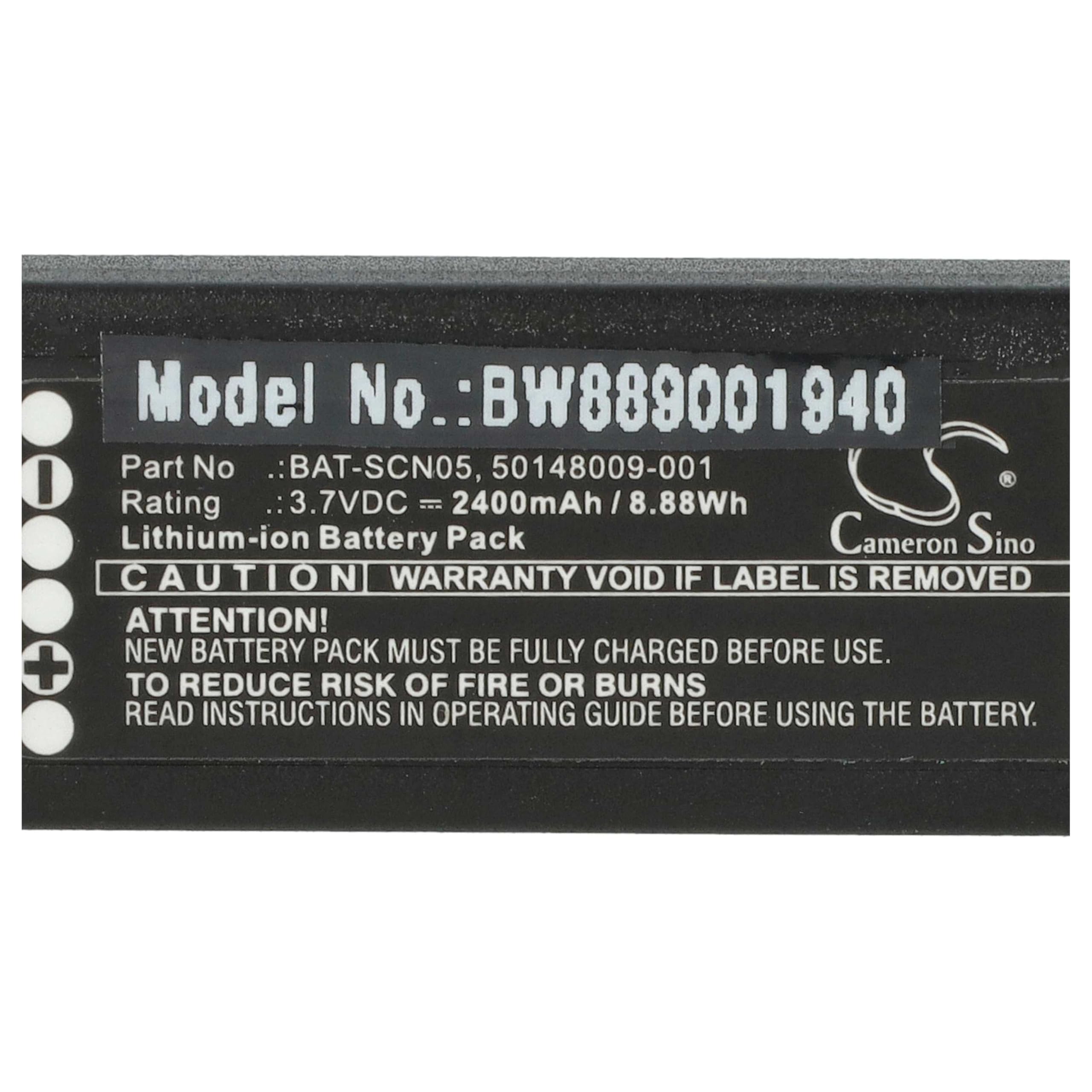 vhbw Akku Ersatz für Honeywell 50148009-001 | BAT-SCN05 für Barcodescanner POS (2400 mAh, 3,7 V, Li-Ion)