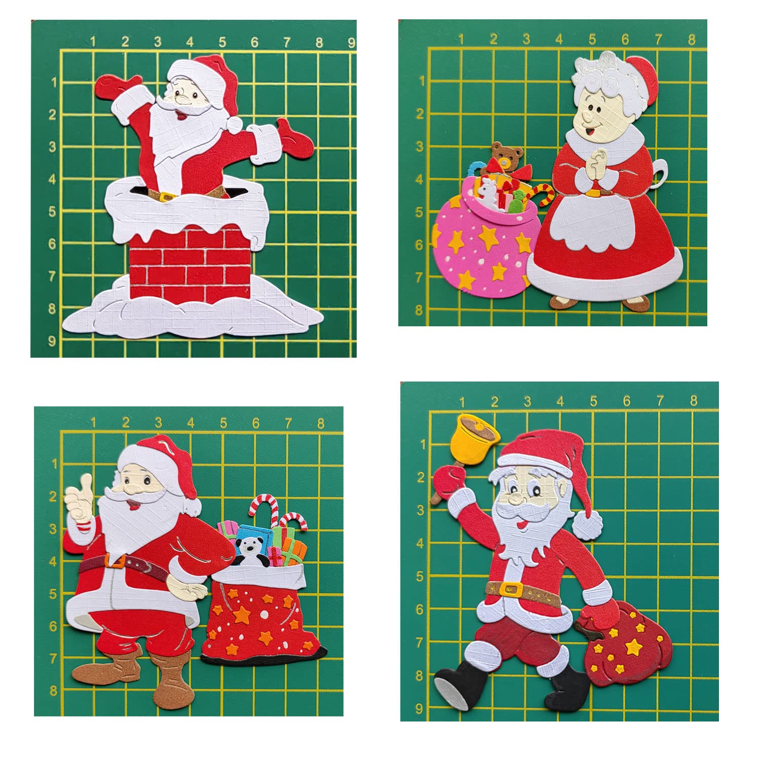 4 juegos de troqueles de Navidad de chimenea de Papá Noel para hacer tarjetas, suministros de álbumes de recortes, troqueles en relieve, plantilla para moldes de bricolaje, tarjetas de papel, álbum de