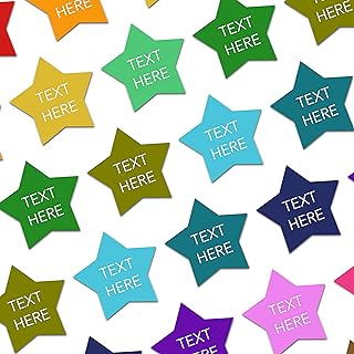 Personalized 1” Star Stickers - Star Labels with Your Own Custom Color and Text