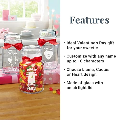 Miniatura 2 de Let's Make Memories Tarro de cristal personalizado para dulces, amor, para él, para ella, corazón