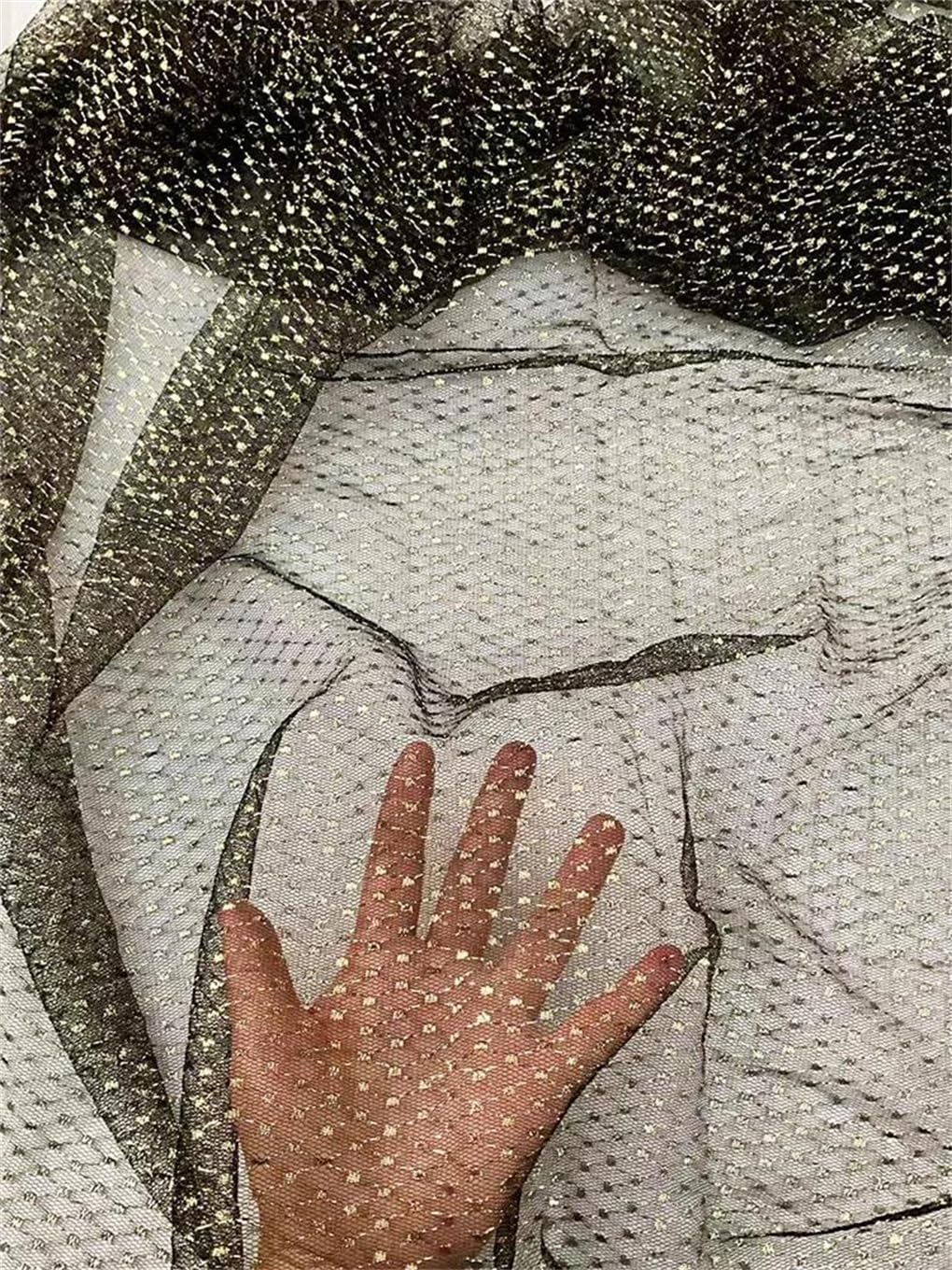 Elastyczna tkanina siatkowa, Koronkowa tkanina Wielokolorowa ażurowa dekoracja weselna Błyszcząca miękka siatkowa 2 rozmiary(Stripe,90cmx150cm)