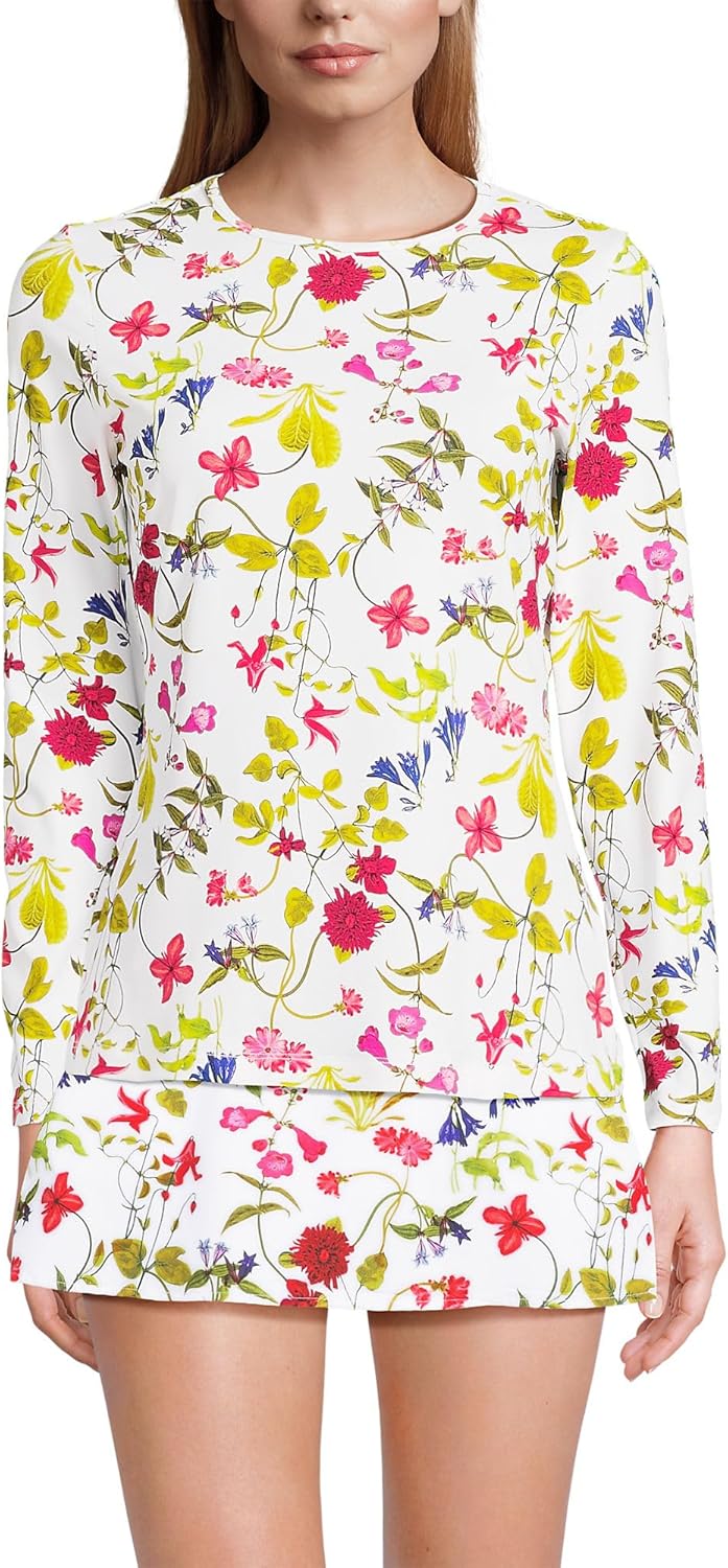 Lands' End Women's Sunshade UPF 50 Long Sleeve Rash Guard Swim Tee