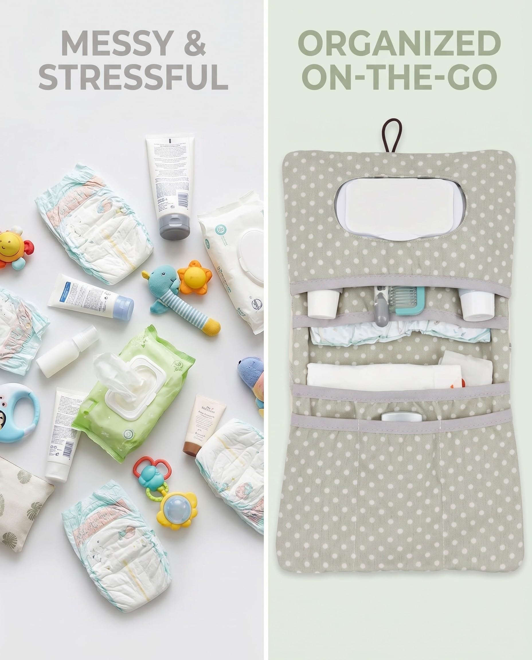 Organizador Cuna, Bolso Colgante para Cama de Bebé, Colgar Bolsas de Almacenamiento Baby Cuna, Organizador de Pañales para Bebé, Organizador Colgante para Juguetes Pañales Ropa