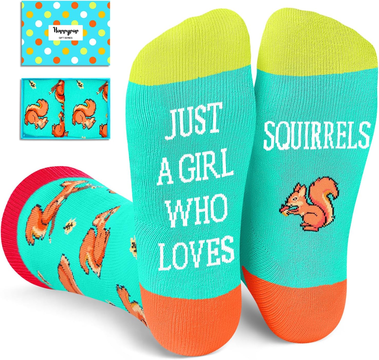HAPPYPOP Funny Socks for Women - Tiger Koala Moose Gifts, Novelty Cute Panda Squirrel Elephant Socks