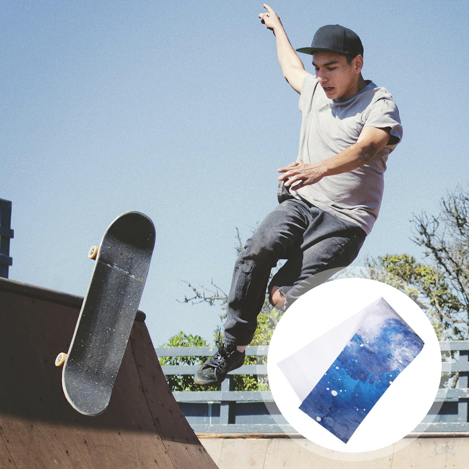 Operitacx 5 Pièces Ruban Adhésif Antidérapant pour Skateboard et | Installation Facile, Surface Antidérapante, pour Bricoler Votre Planche ou Votre Trottinette, Usage en Ride
