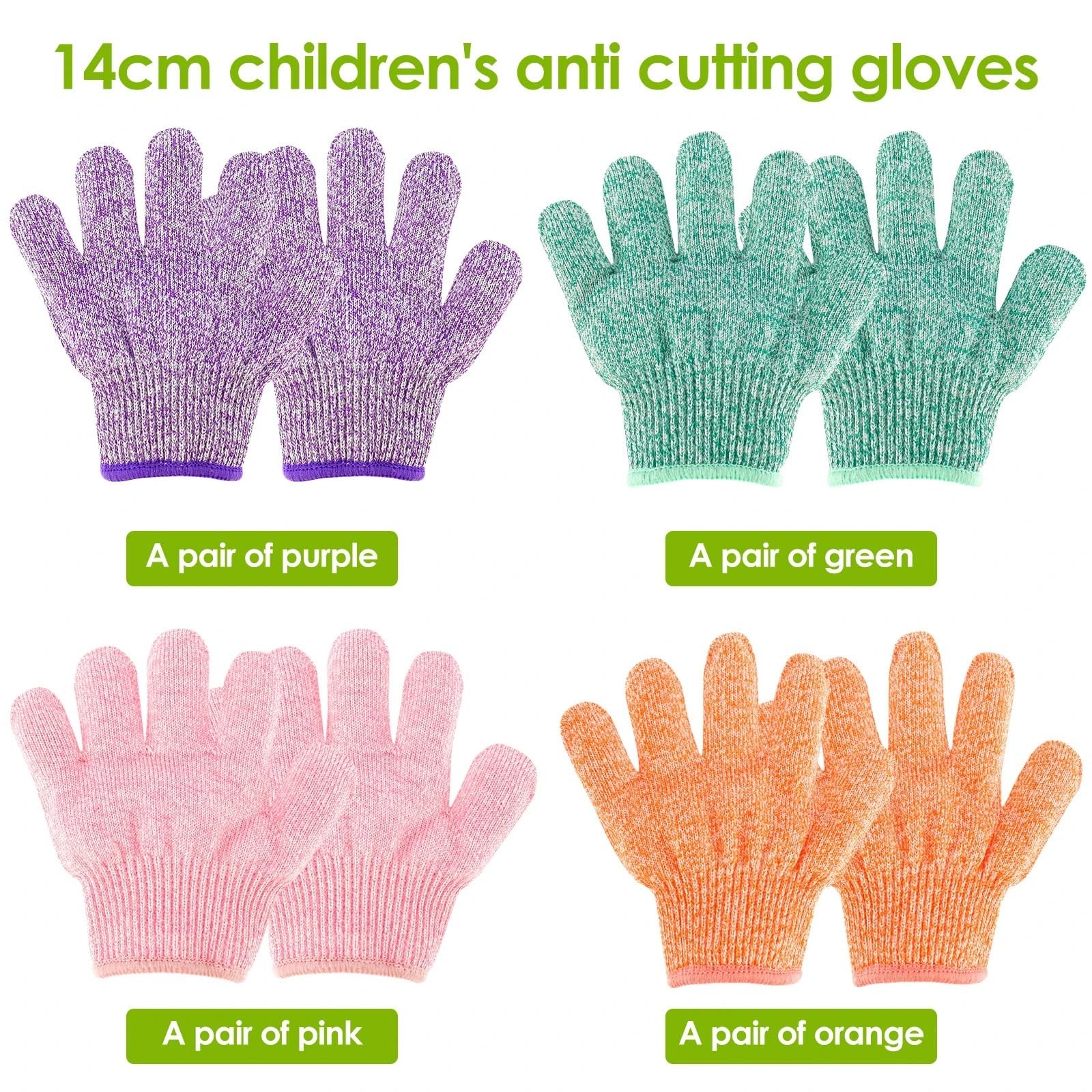 1 par de Guantes de Seguridad Infantiles anticorte HPPE de Alta Resistencia, Nivel 5 de protección, es for jardinería y Manualidades.(Yellow,XS)