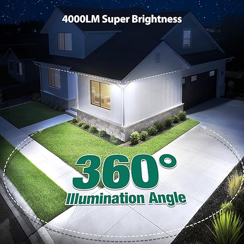 Miniatura 2 de Luces solares para exteriores, 4000 lúmenes, 5 cabezales con sensor de movimiento, 236 LED, 3 modos, luces de pared de seguridad impermeables IP65,