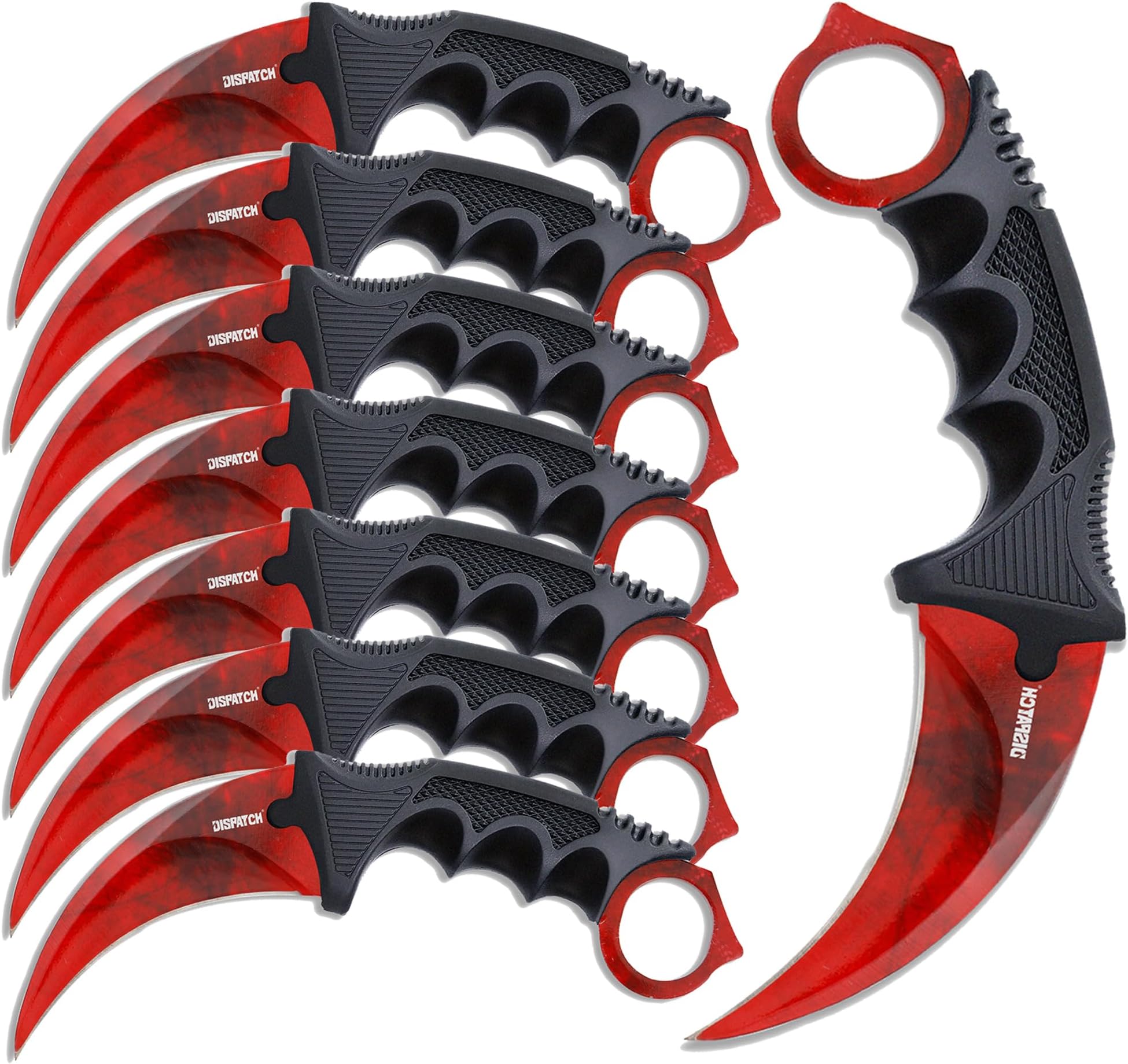 8 Pieces Karambit Knife Fixed Blade Knives Camping Tool,Outdoor Hunting Knife with Sheath and Cord, Suitable for Hiking, Adventure, Survival and Collection (Red Color)