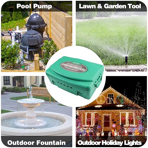 Miniatura 7 de KASONIC - Caja eléctrica grande para exteriores (12.5 x 8.5 x 5 pulgadas) + 2 pequeñas cubiertas de seguridad para cables de extensión para