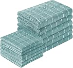 Puomue Microfiber Kitchen Towels and Dishcloths Set, 26 X 18 Inch and 12 X 12 Inch, Set of 12 Bulk Lint Free Dish Towels for Drying Dishes, Grey