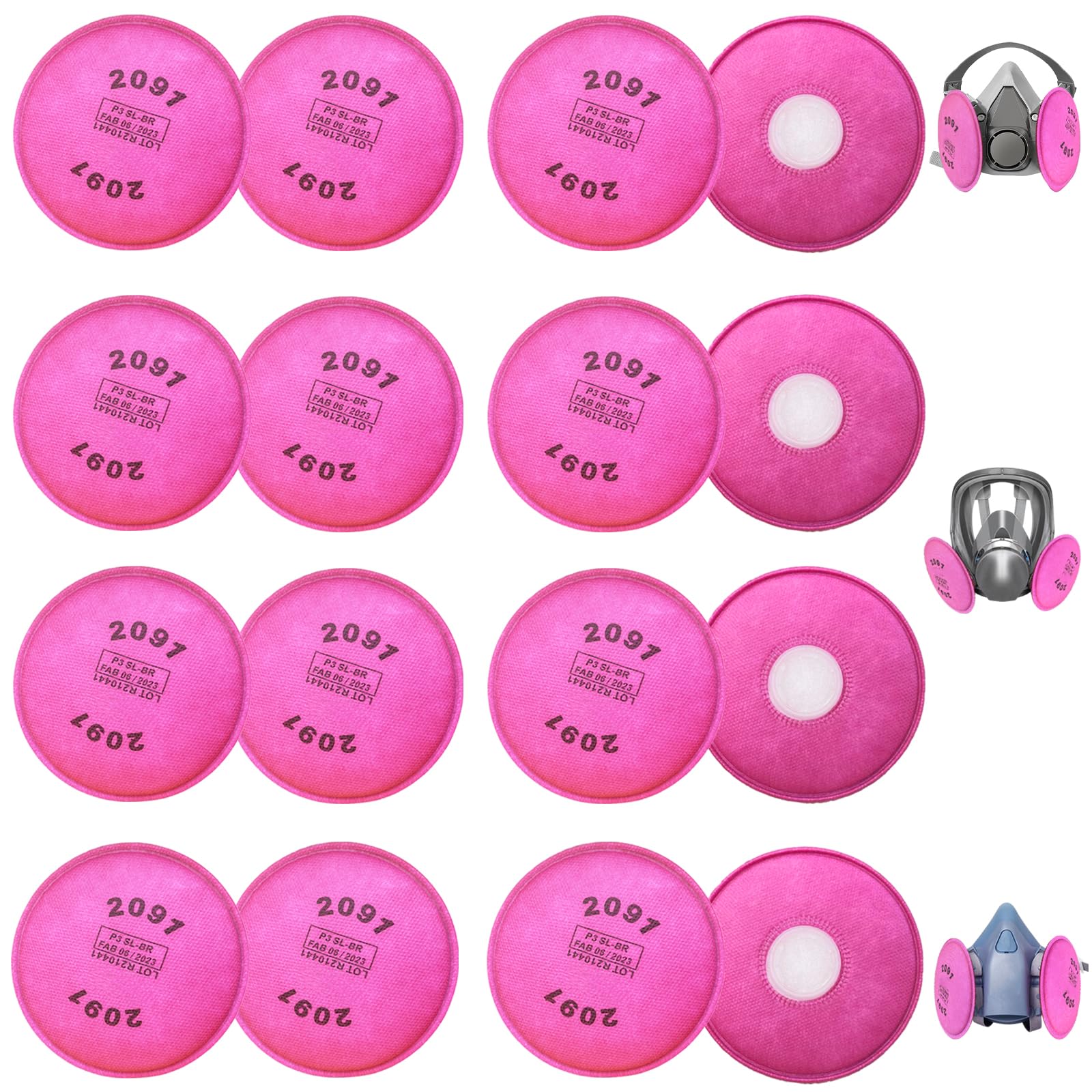 120PCS(60Pack)2091 Particulate Filter Installed on Filter Retainer Replacement for 6000 6200 6800 7000 FF-4