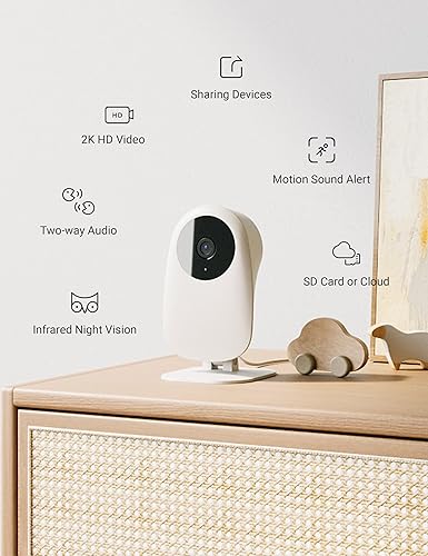 Miniatura 2 de Nooie Monitor de bebé con cámara y audio visión nocturna 1080P detección de movimiento y sonido cámara de seguridad WiFi 24G para bebé niñera