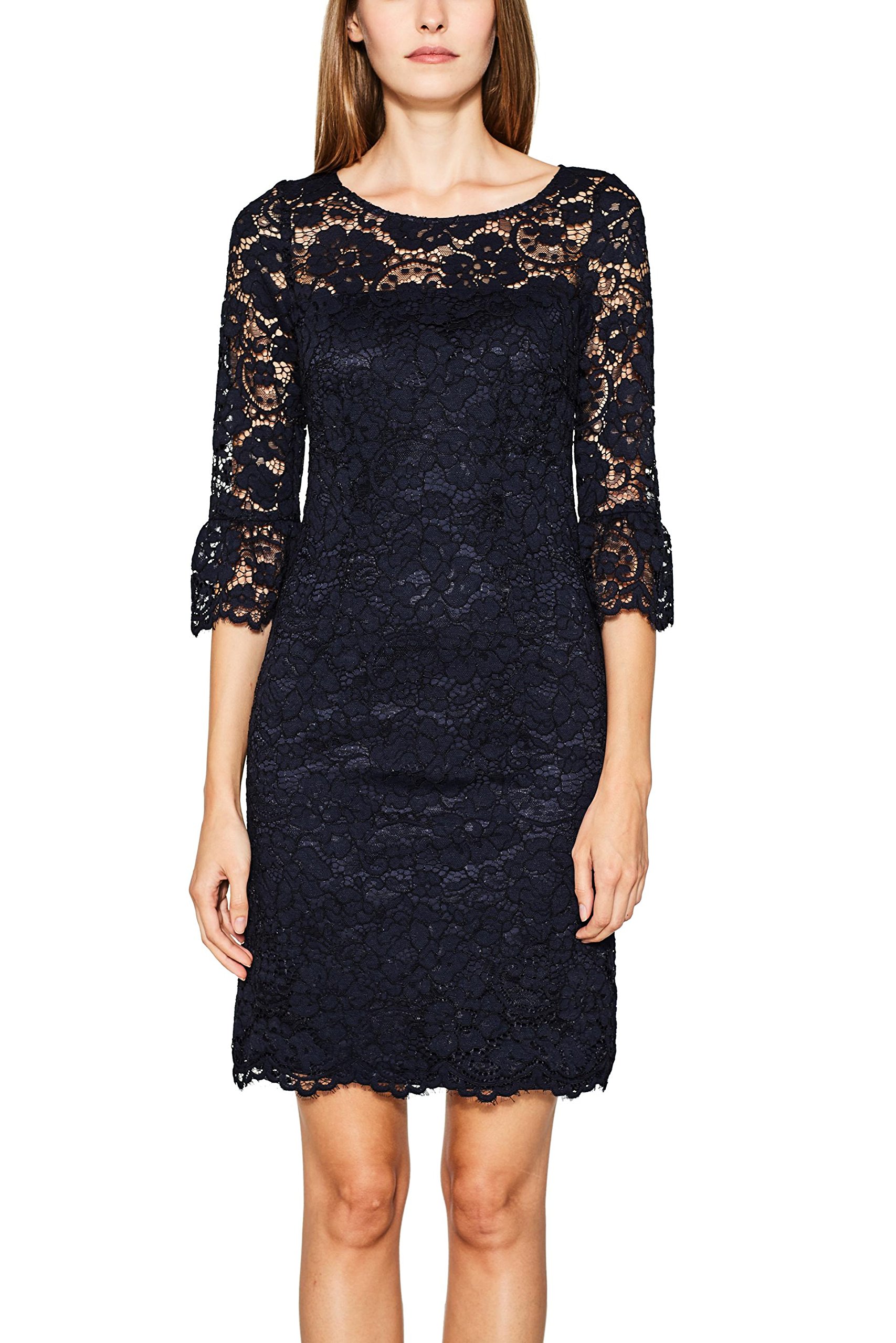 chinese dress ladies ESPRIT Lace Trim Mini Dress, black : Amazon.de