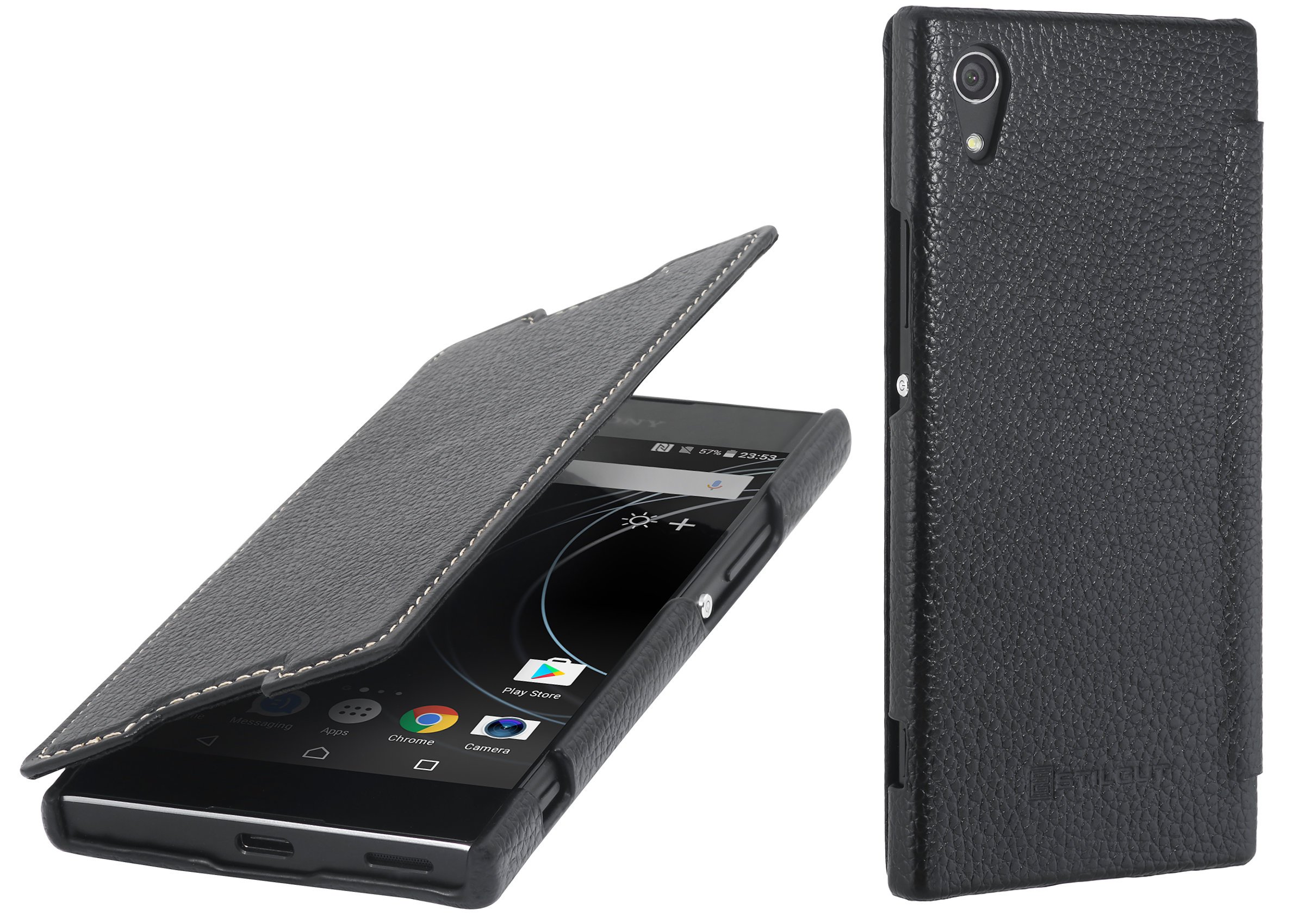 Amazon.com: StilGut Genuine Leather Flip Case for Sony Xperia XA1, Slim  Book Type Cover, Black : Cell Phones & Accessories