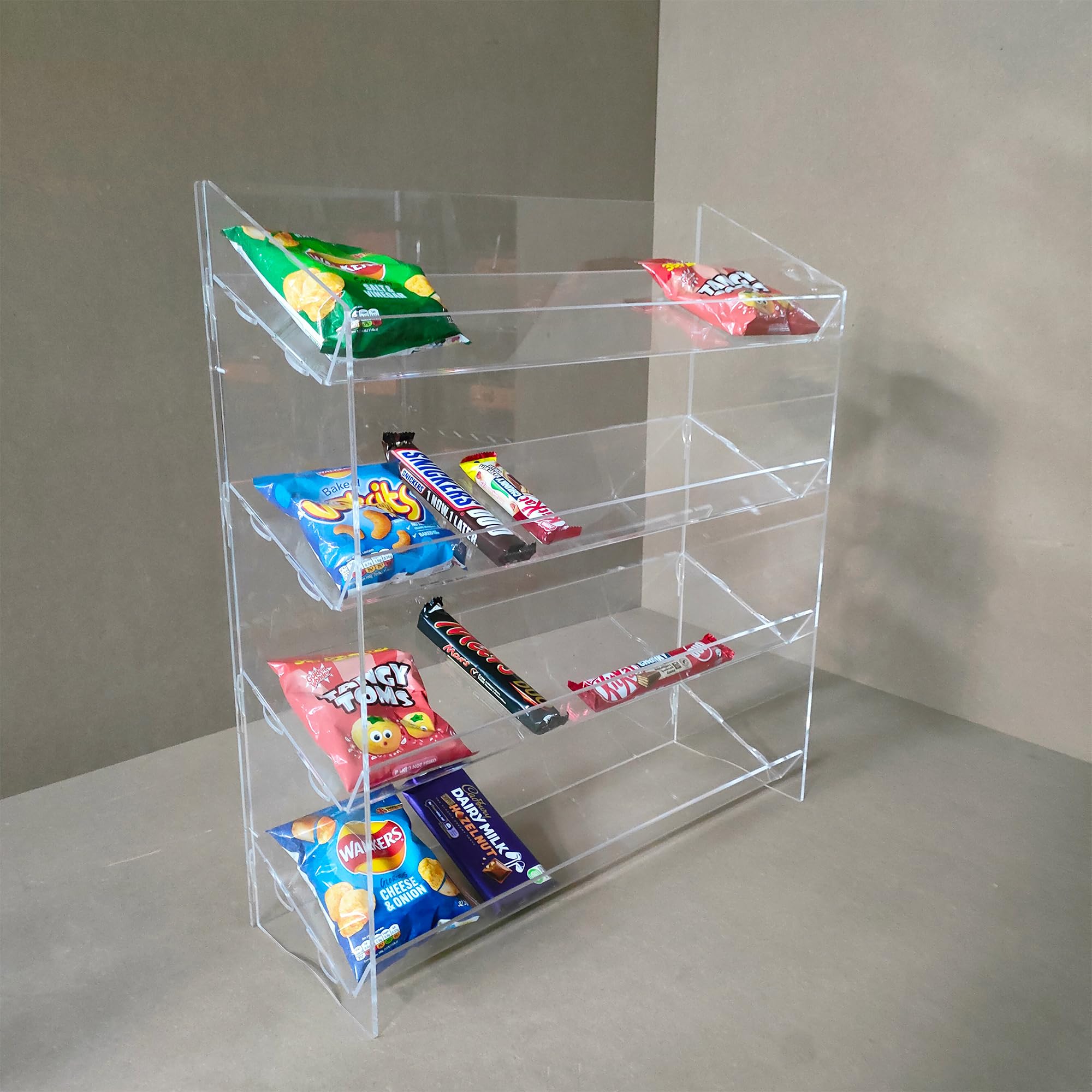 Completeshopfittings Clear Acrylic Confectionery Display Stand For Candy And Sweets Presentation (4-Tier)