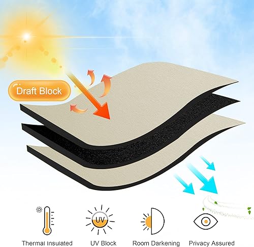 Miniatura 4 de RYB HOME Cortinas de ventana de baño, cortinas opacas súper suaves para privacidad, para guardería, dormitorio, sótano, taller, cocina, comedor,