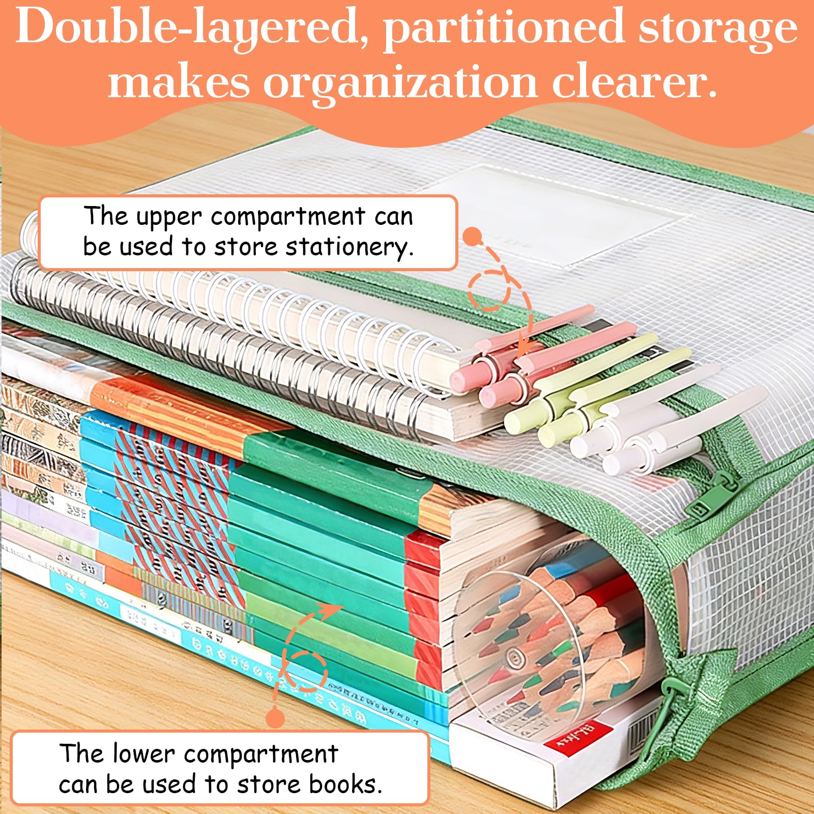 4 Piezas Juego de Bolsas Zip de Doble Capa de EVA, Bolsas de Documentos Impermeable 4 Colores, Carpeta Fundas Plastico A4 de Gran Capacidad para Guardar Documentos Libros y Mucho Más